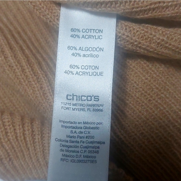 NWT CHICO'S Women's Camel Sleeveless with Cover-Up Sweater Size 3 US XL - Picture 5 of 9